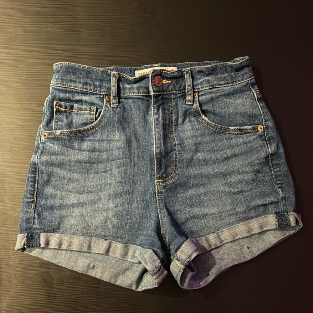 Garage Taille Ultra-Haute Ultra High-Rise Jean Shorts Medium Wash Size 3